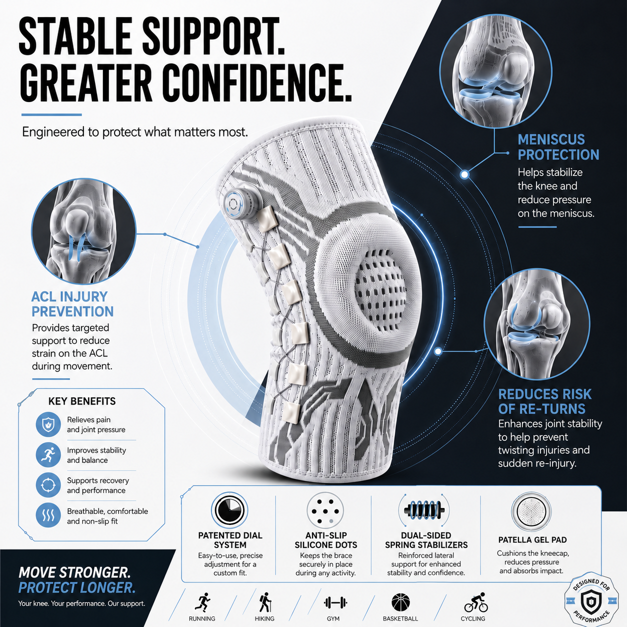 Professional Adjustable Knee Support Brace