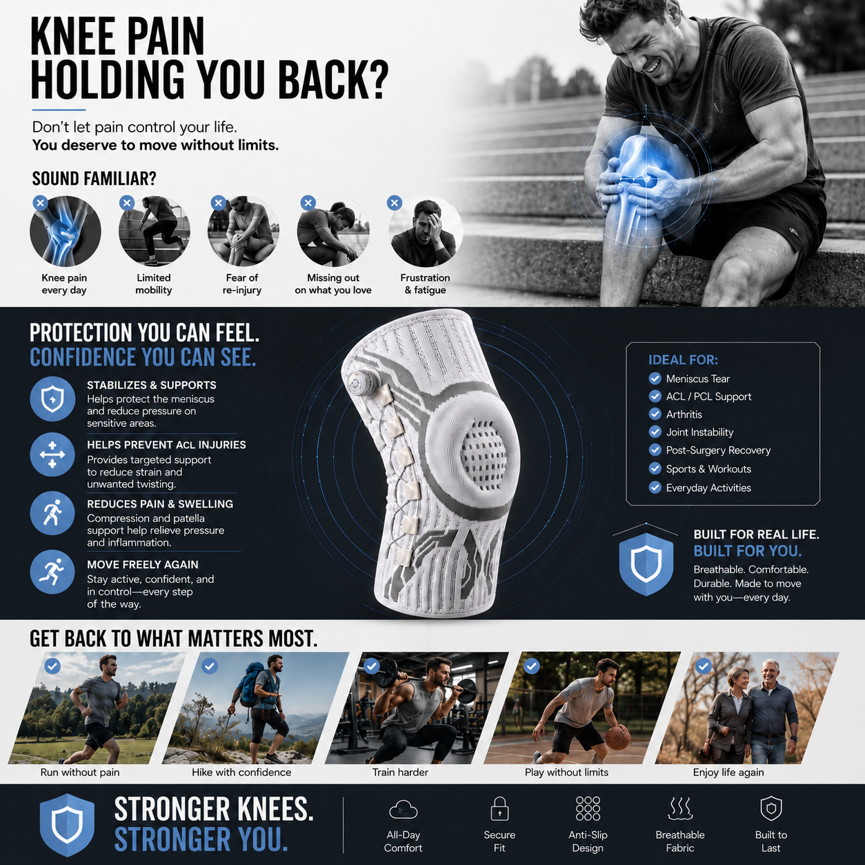 Professional Adjustable Knee Support Brace